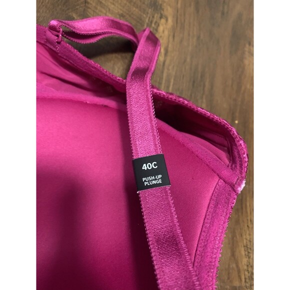 Torrid Push-up Plunge Bra Black And Pink Lace Lot Of 2 Women’s Size 40C - Picture 4 of 5